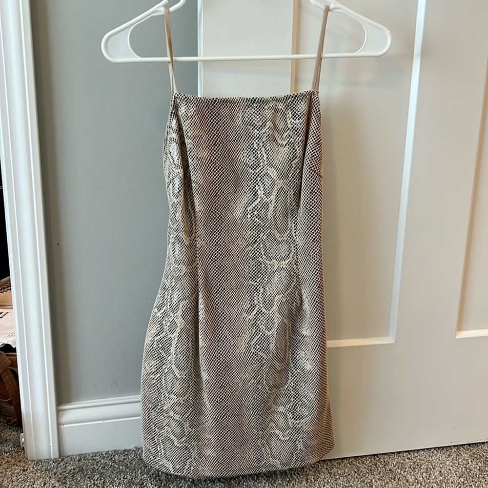 Snakeskin Open Back Mini Dress